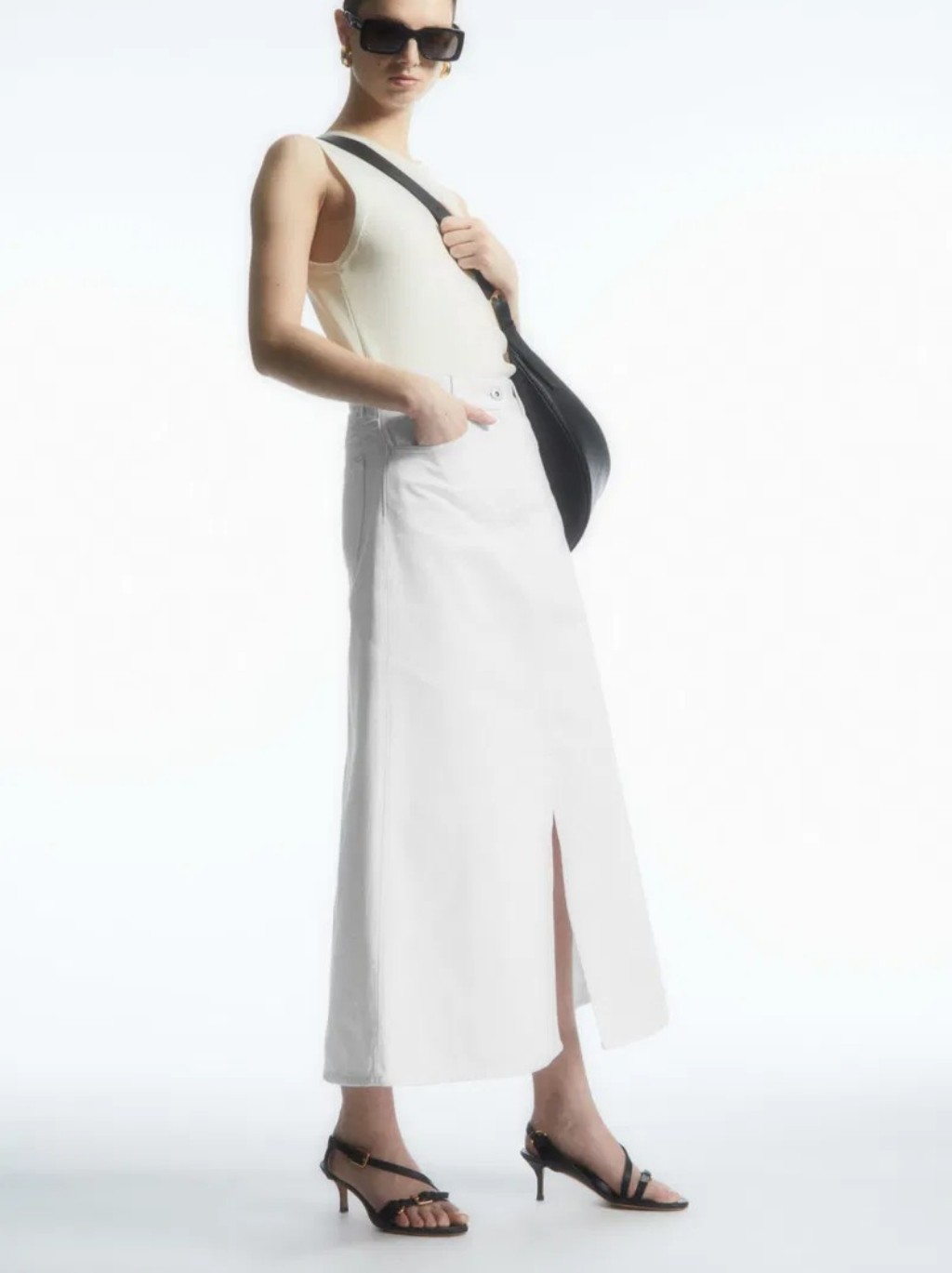 Cos White Maxi A-Line Skirt (Never Worn)))